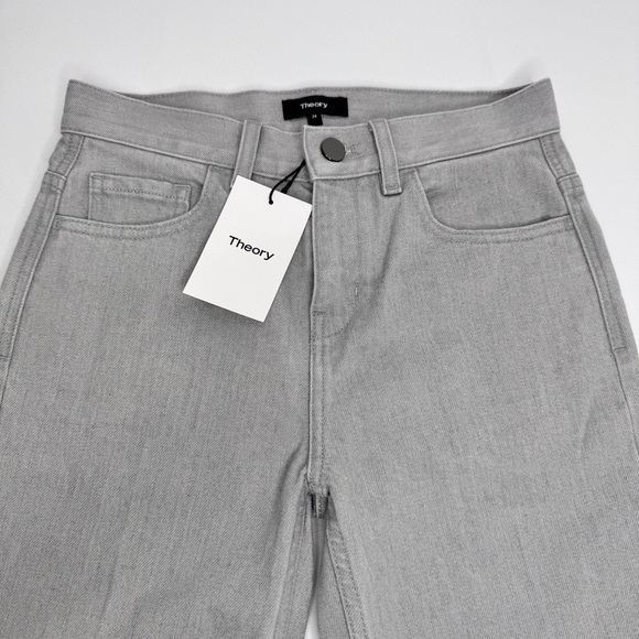 Theory High-Rise Straight Leg Jeans Cropped Ankle Denim Size 24 - Picture 5 of 7